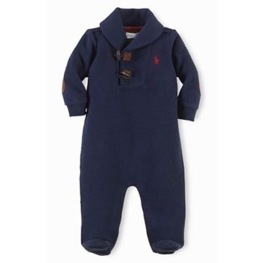 Polo Ralph Lauren Baby Boys Red Blue Striped Cotton Coverall